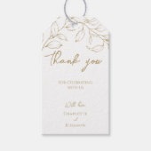 Classic Gold Green Wedding Vielen Dank Geschenkanhänger (Vorderseite)