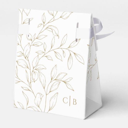 Classic Gold Green Wedding Vielen Dank Geschenkschachtel (Rückseite)