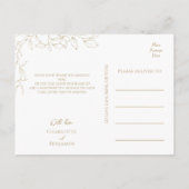 Classic Gold Green Wedding Vielen Dank Postkarte (Rückseite)