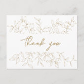 Classic Gold Green Wedding Vielen Dank Postkarte (Vorderseite)