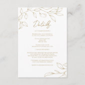 Classic Gold Greenerity Hochzeitsdetails Begleitkarte (Vorderseite)