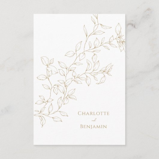 Classic Gold Greenerity Hochzeitsdetails Begleitkarte (Rückseite)