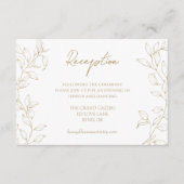 Classic Gold Greenerity Hochzeitsempfang Begleitkarte (Vorderseite)