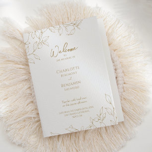 Classic Gold Greenerity Wedding Folded Program Programm