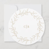 Classic Gold Greenerity Wedding Round Save the Dat Date (Rückseite)