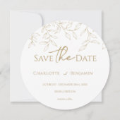 Classic Gold Greenerity Wedding Round Save the Dat Save The Date (Vorderseite)