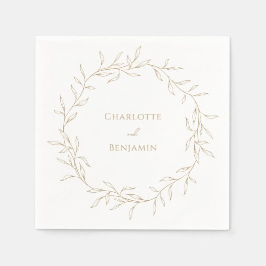 Classic Gold Greenerity Wedding Serviette (Vorderseite)