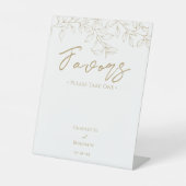 Classic Gold Greenery Gastgeschenke Hochzeiten Sockelschild (Vorderseite)