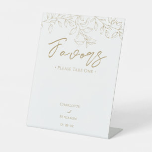 Classic Gold Greenery Gastgeschenke Hochzeiten Sockelschild