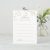 Classic Gold Greenery Wedding Advice Card Hinweiskarte (Stehend Vorderseite)