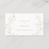 Classic Gold Greenery Wedding Flat Platzkarte (Rückseite)