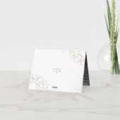 Classic Gold Greenery Wedding Foto geklappt Dankeskarte (Rückseite)