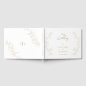 Classic Gold Greenery Wedding Guest Book Gästebuch (Voll)