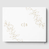 Classic Gold Greenery Wedding Guest Book Gästebuch (Rückseite)