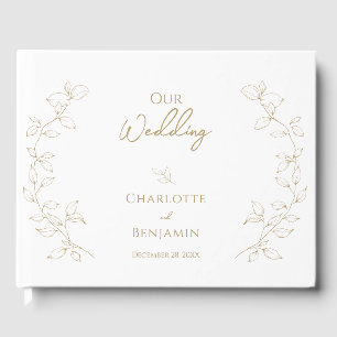 Classic Gold Greenery Wedding Guest Book Gästebuch