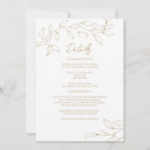 Classic Gold Greenery Wedding Monogram All in one Einladung (Rückseite)