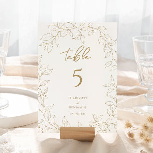 Classic Gold Greenery Wedding Tischnummer