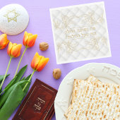 Classic Gold Hebrew Pesach Seder Passover Serviette