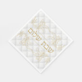 Classic Gold Hebrew Shabbat Serviette (Ecke)