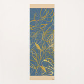 Classic Gold Leaf Blue Background Yogamatte (Vorderseite)