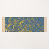 Classic Gold Leaf Blue Background Yogamatte (Vorderseite (Horizontal))