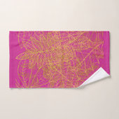 Classic Gold Leaf Fuchsia Hintergrund Badhandtuch Set (Handtuch)