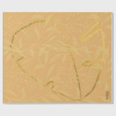 Classic Gold Leaf Ocher Elegantes Muster Geschenkpapier (Flach)