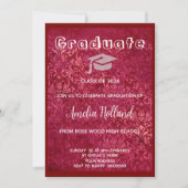 Classic gold & Magenta Vintages Foto Einladung (Vorderseite)