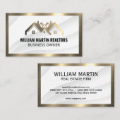 Classic Gold Metallic | Immobilien-Protokoll für R Visitenkarte (Vorne/Hinten)