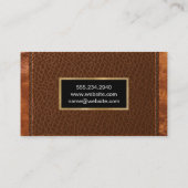 Classic Gold Metallic | Krokodile Lederstich Visitenkarte (Rückseite)