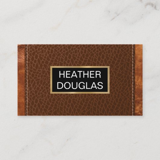 Classic Gold Metallic | Krokodile Lederstich Visitenkarte (Vorderseite)