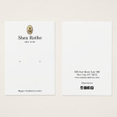 Classic Gold Monogram Earring Display Card (Vorne & Hinten)