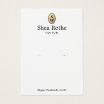 Classic Gold Monogram Earring Display Card