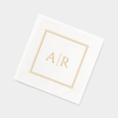 Classic Gold Monogram Foil Stamps Servietten Mit Folie (Links)
