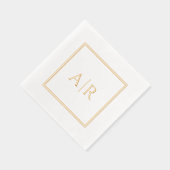 Classic Gold Monogram Foil Stamps Servietten Mit Folie (Rechts)