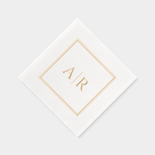 Classic Gold Monogram Foil Stamps Servietten Mit Folie (Rechts)