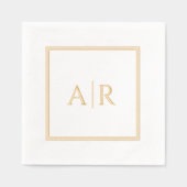 Classic Gold Monogram Foil Stamps Servietten Mit Folie (Vorderseite)