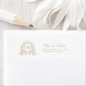 Classic Gold Monogram Rücksendeadressen-Aufkleber (Insitu)