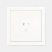 Classic Gold Monogram Wedding Napkins Serviette (Vorderseite)