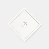 Classic Gold Monogram Wedding Napkins Serviette (Ecke)