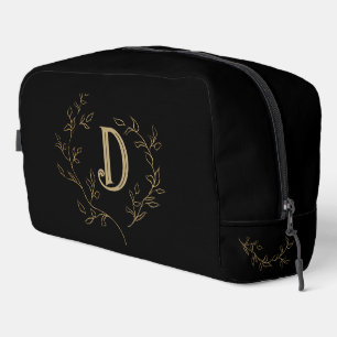 Classic Gold Monogramm über Black Travel Bag Waschbeutel