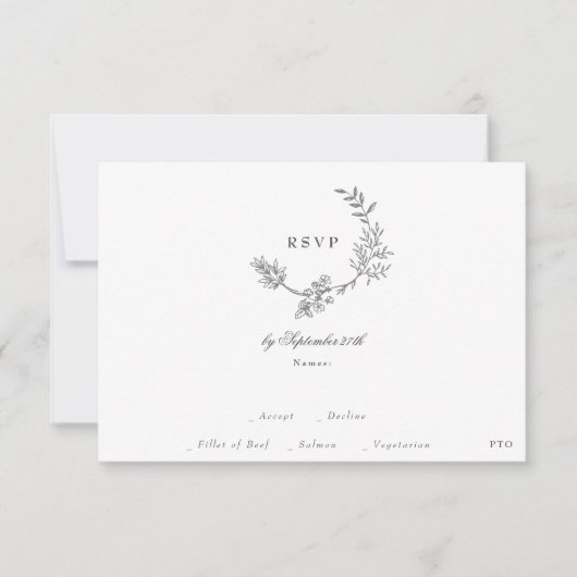 Classic Gold monogramm Website QR CODE BACK Hochze RSVP Karte (Vorderseite)