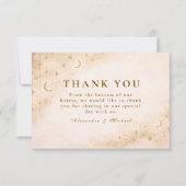 Classic Gold Moonlight Wedding Dankeskarte (Vorderseite)