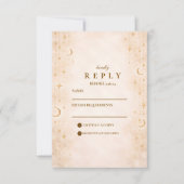 Classic Gold Moonlight Wedding RSVP Karte (Vorderseite)