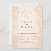 Classic Gold Moonlight Wedding Save The Date (Vorderseite)