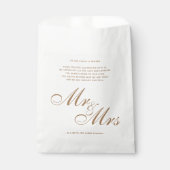 Classic Gold Mr. und Mrs. Wedding Dankeschön Nachr Geschenktütchen (Vorderseite)