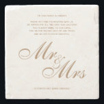 Classic Gold Mr. und Mrs. Wedding Dankeschön Nachr Steinuntersetzer<br><div class="desc">Classic Elegant Script Gold Mr. und Mrs. Wedding Dankeschön Nachricht,  die auch ersetzen können Dankeschön Karten.</div>