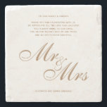 Classic Gold Mr. und Mrs. Wedding Dankeschön Nachr Steinuntersetzer<br><div class="desc">Classic Elegant Script Gold Mr. und Mrs. Wedding Dankeschön Nachricht,  die auch ersetzen können Dankeschön Karten.</div>