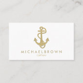 Classic Gold Nautical Anchor Visitenkarte (Vorderseite)