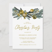 Classic Gold Office Corporate Christmas Party Einladung (Vorderseite)